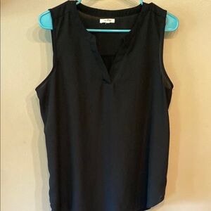 Maurices Black Sleeveless Notched Collar Blouse